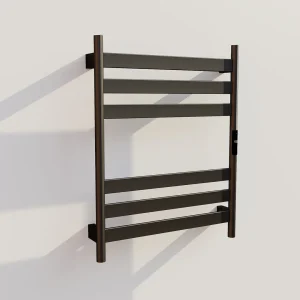 Elektrische handdoek radiator zwart met thermostaat